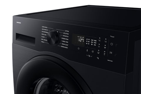 Samsung WW90DG5U34ABFA control panel with cycle dial, display and Hygiene Steam setting