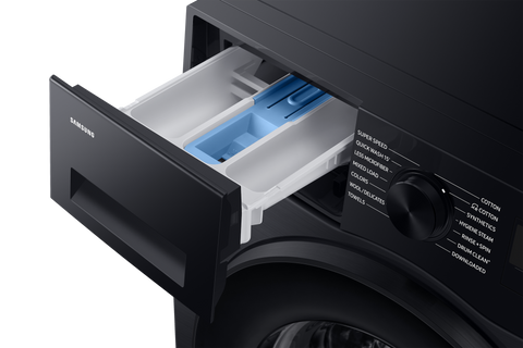 Samsung WW90DG5U34ABFA detergent and softener drawer pulled open