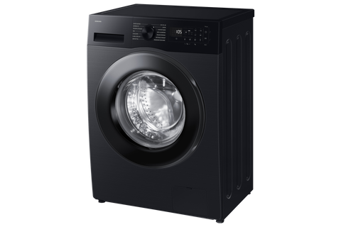Samsung WW80FG5L32ABMF 8kg front load washing machine front three-quarter view in Black