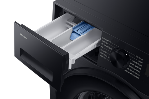 Samsung WW80FG5L32ABMF detergent and softener drawer pulled open