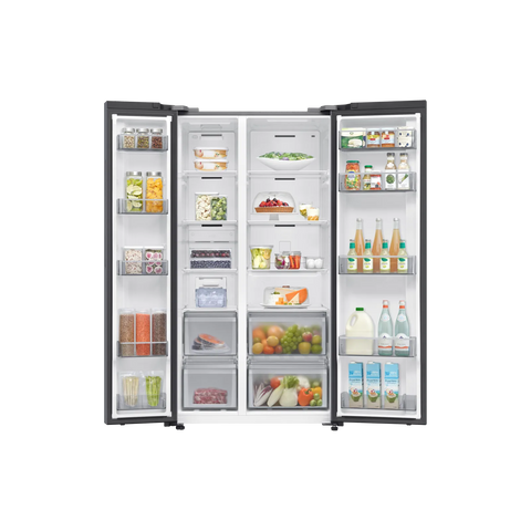 Samsung RS70F65QETTR 655L Side-by-Side Refrigerator – Silver detail view