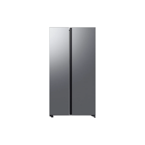 Samsung RS70F65QETTR 655L Side-by-Side Refrigerator – Silver front view