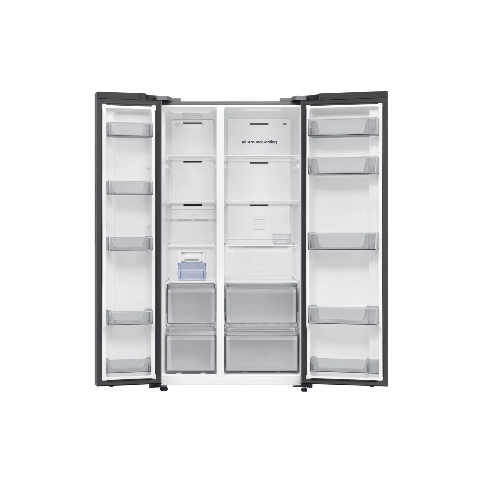 Samsung RS70F65QETTR 655L Side-by-Side Refrigerator – Silver side view