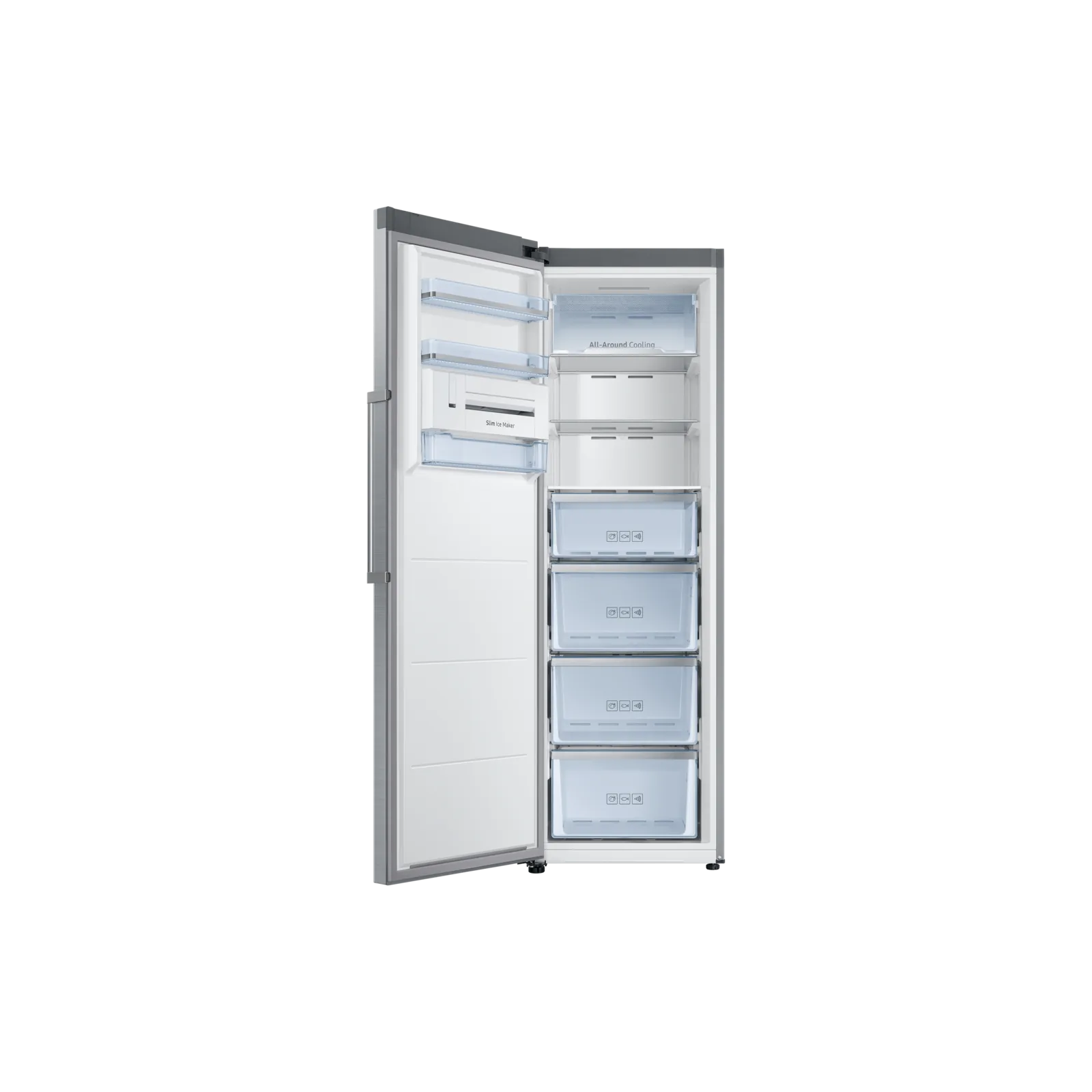 Samsung RZ32M71207F/SG 315L 1-Door No Frost Upright Freezer – Refined Steel angle view