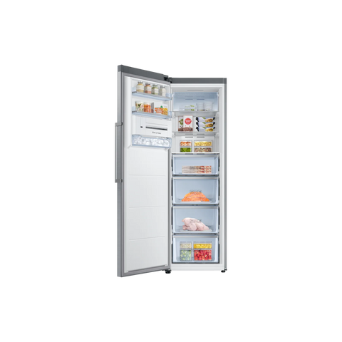 Samsung RZ32M71207F/SG 315L 1-Door No Frost Upright Freezer – Refined Steel open view